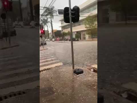 Chuva de Granizo em Abaeté em Minas Gerais - Mês de Junho com Tempestade