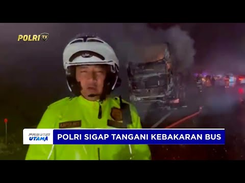 POLRES BOYOLALI SIGAP TANGANI KEBAKARAN BUS DI TOL SEMARANG&ndash;SOLO KM 480 B