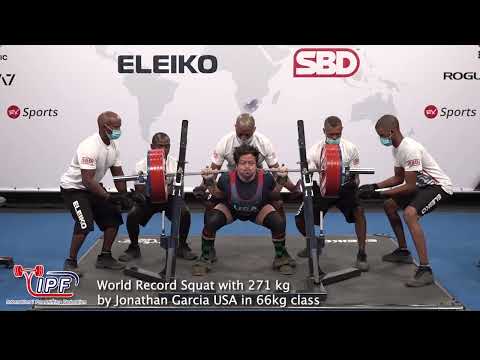 World Record Squat with 271 kg by Jonathan Garcia USA in 66kg class