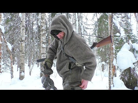 ОХОТА С РУЖЬЁМ ПОСЛЕ СИЛЬНЫХ МОРОЗОВ / ИДУ ПО СЛЕДАМ ЗАЙЦА НА ЛЫЖАХ / ВСЯ ЖИВНОСТЬ ДНЁМ СПИТ.
