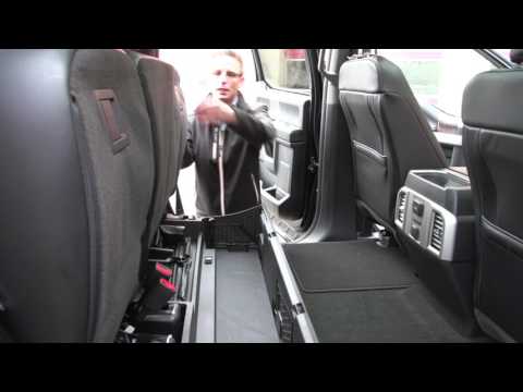 Rear Seat Storage and Flat Load Floor on the 2017 F 350