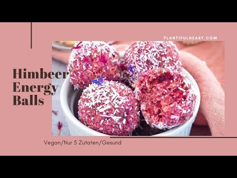 Himbeer Energy Balls (Nur 5 Zutaten)