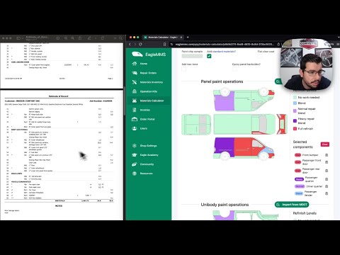 Materials Case Study on a '22 GMC Savannah Using EagleMMS (this one involves paint capping)