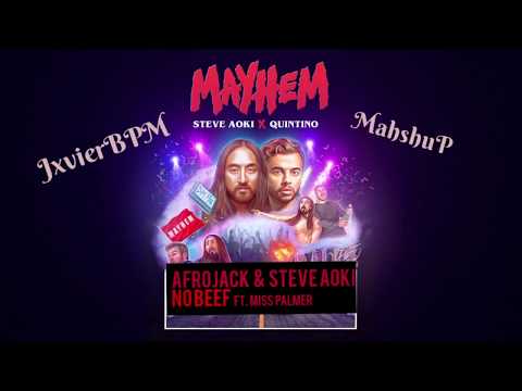 Steve Aoki & Quintino - Mayhem vs Steve aoki & Afrojack ft.Miss Palmer- No Beef (JxvierBPM Mashup)