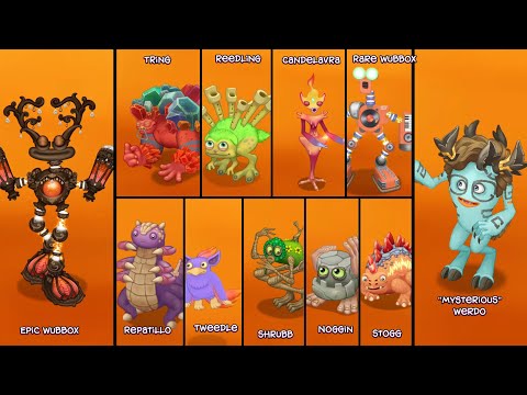 Fire Haven (Mysterious Werdo Update) but each Monster is Zoomed in! - My singing Monsters
