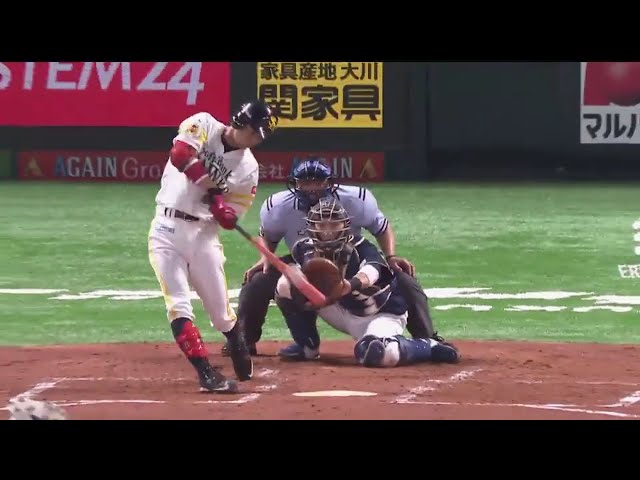 【2回裏】華麗に内角をさばく!! ホークス・明石のタイムリー3ベース!! 2017/8/15 H-Bs