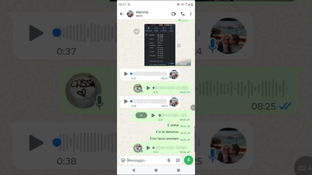 MINAC C'È DA MIA MADRE SU WHATSAPP 