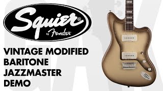 Video thumbnail for Squier - Vintage Modified Baritone Jazzmaster Antigua Demo at GAK by GAK