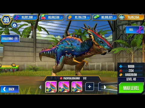 PACHYGALOSAURUS VS YUDON VS CHROMASPINUS 3X LEVEL 40 BATTLE | JURASSIC WORLD THE GAME