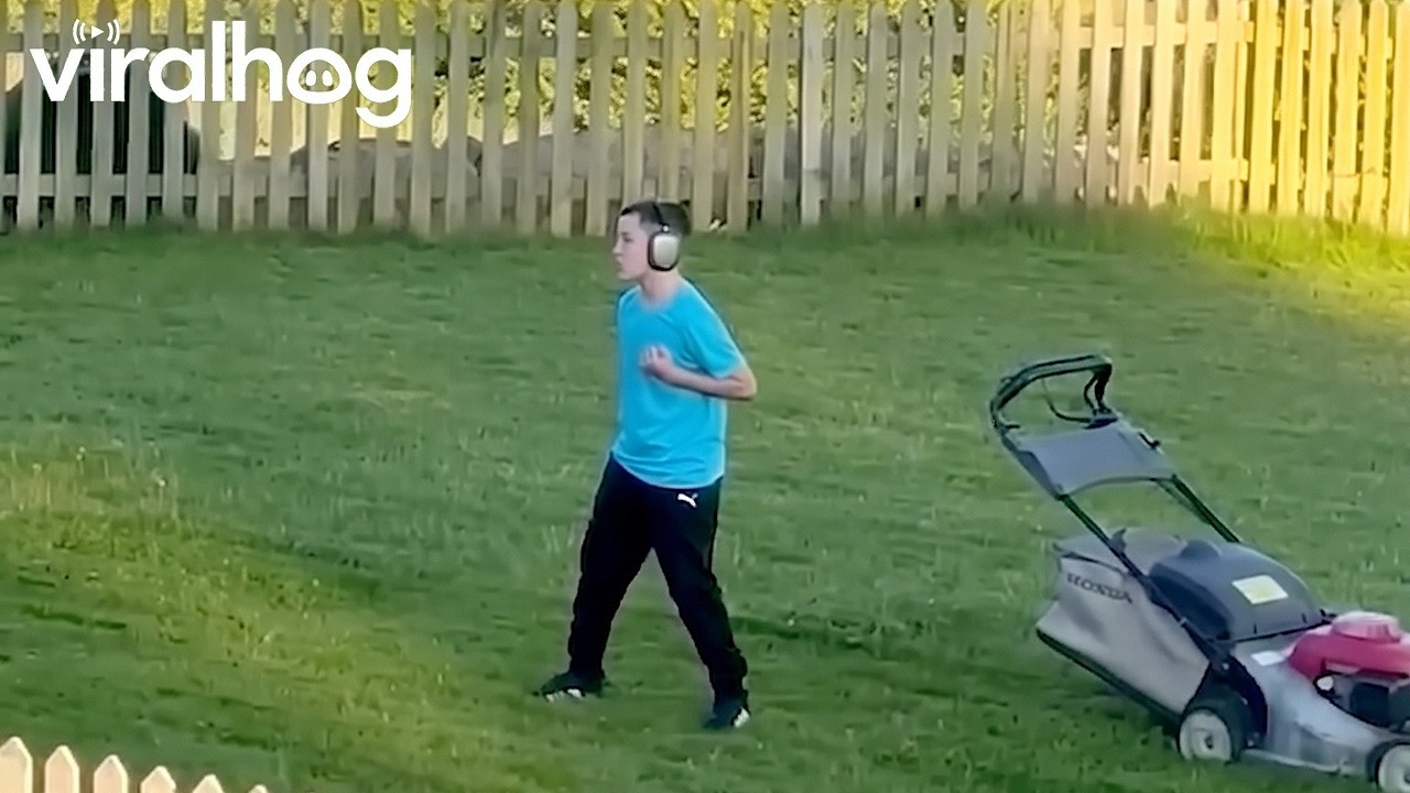 Lawn Mowing and Michael Jackson Moves || ViralHog