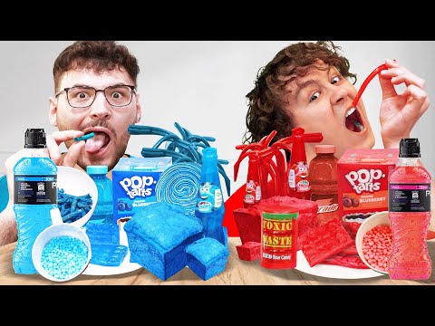 BLUE FOOD vs. RED FOOD! 🔵🔴 CHALLENGE