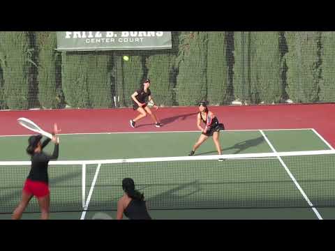 Women of Troy's Naomi Cheong and Snow Han Win their Double's Competition Against CSUN