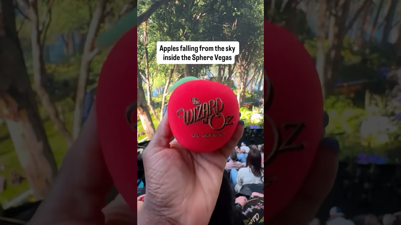 Raining Apples from inside the Sphere Las Vegas #lasvegas #wizardofoz #sphere #vegas