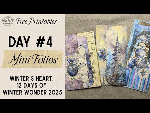 Winter's Heart Day 4 : 3 Mini Folios! | Free Printables |  12 Days of Winter Wonder | Ink & Page
