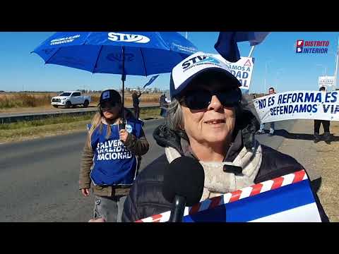 Los trabajadores de Vialidad se manifestaron en la RN 33 en General Villegas