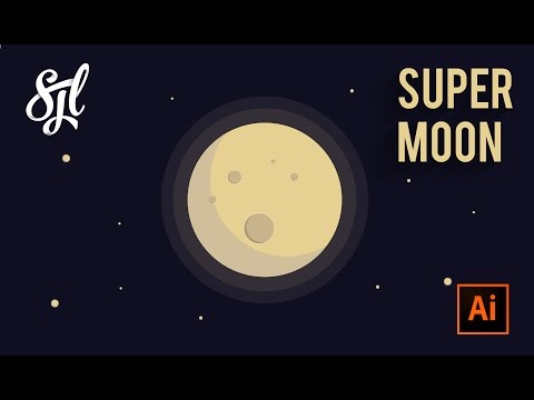 Supermoon illustration | Adobe illustrator CC