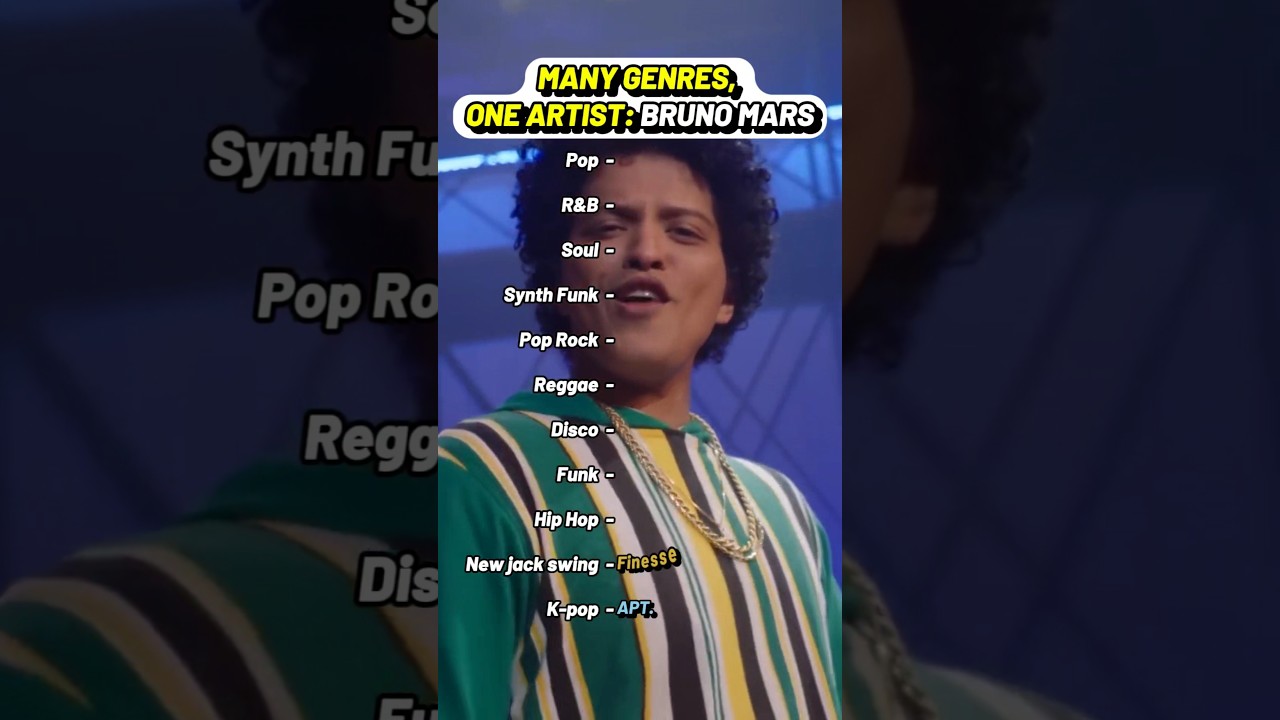 Many genres one artist Bruno Mars #BrunoMars