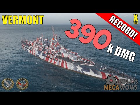 DAMAGE RECORD! Vermont 390k Damage | World of Warships Gameplay