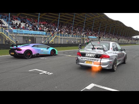 700HP Mitsubishi Lancer EVO 8 vs Lamborghini Huracán Performante