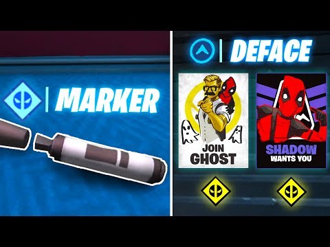 Find Deadpool's Big Black Marker , Deface GHOST or SHADOW Posters (Deadpool Fortnite)