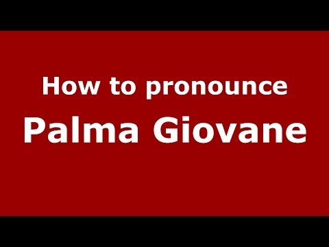 How to pronounce Palma Giovane (Italian/Italy) - PronounceNames.com