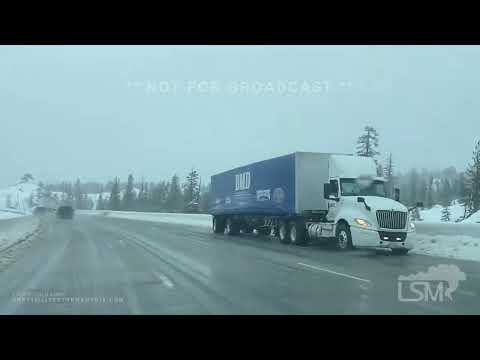 12-27-2022 Donner Pass/Soda Springs, CA - Winter Driving Conditions, Jackknifed Semi, Snowplows