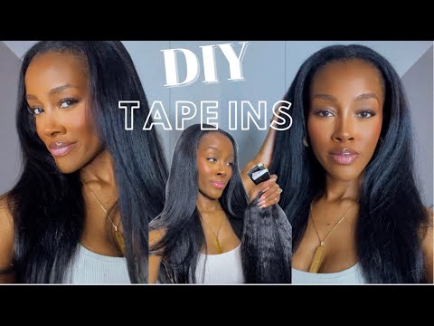 DIY Tape In Hair Extensions | Kinky Straight from...