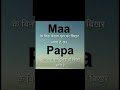 Maa And Papa Sad Shayari Watsapp Status ️ Short Sadstatus Youtubeshorts