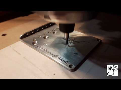 MJS Engraving a Custom Tele Bridge on Nickel/Silver Shapeoko Carbide 3D/Vectric VCarve
