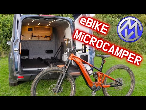 Stealth MTB campervan: I made a Ford Transit Connect into an awesome eBike Microcamper. 4K full tour
