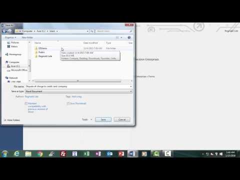 Saving Documents in Word