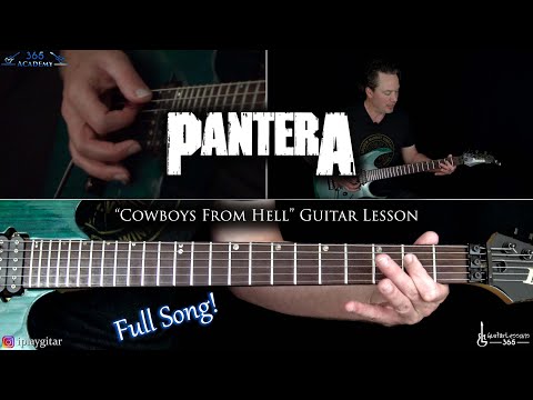 Cowboys From Hell Guitar Lesson (Full Song) - Pantera