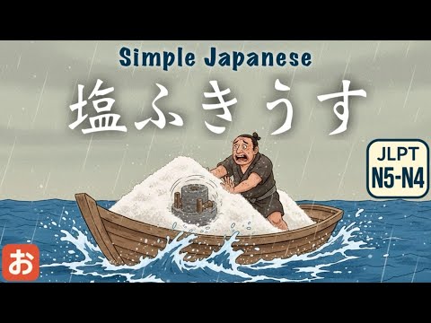 [Japanese Folktale] Shiofuki Usu (The Salt Mill) | Why the Sea Is Salty (JLPT N5–N4)