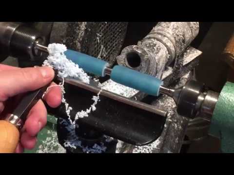 Turning a polyester resin pen with a negative rake scraper c...