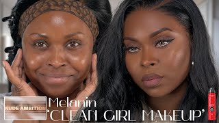 CLEAN GIRL MAKEUP LOOK BROWN SKIN (L’Oréal infallible Setting Mist & Morphe Nude Ambition)
