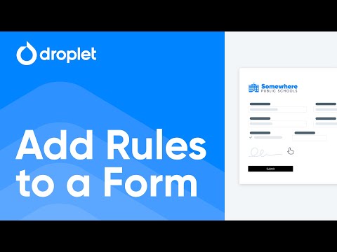 Droplet Rapid | Add Rules to a Form • Form-Builder Series