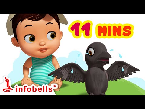 கா கா காக்கா காக்கா பாட்டு | Tamil Rhymes for Children | Infobells