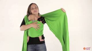 Love & Carry Stretchy Wrap. Front Wrap Cross Carry instructions