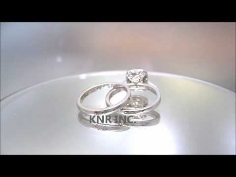 14K WHITE GOLD CUSHION CUT DIAMOND ENGAGEMENT RING AND BAND BEZEL SET 1.86CTW - KNR INC - 306.1