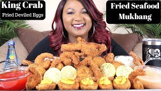 FRIED SEAFOOD MUKBANG  ( DEEP FRIED KING CRAB ) Seafood Boil