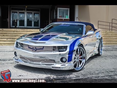 Chrome & Blue Chrome Camaro SS on Lexani Wheels