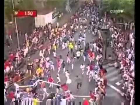 July 10 2008 encierro with El Ventorrillo bulls in Pamplona