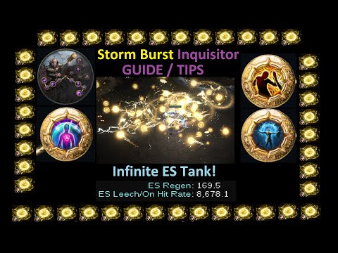 PoE - Storm Burst Inquisitor Guide - self cast ES TANK!