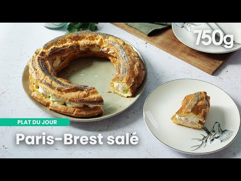 Savory Paris Brest with cream cheese, smoked salmon and avocado