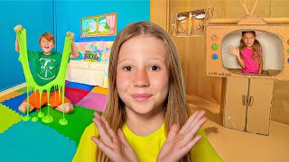 Cardboard or colored toys challenge with Nastya and friends