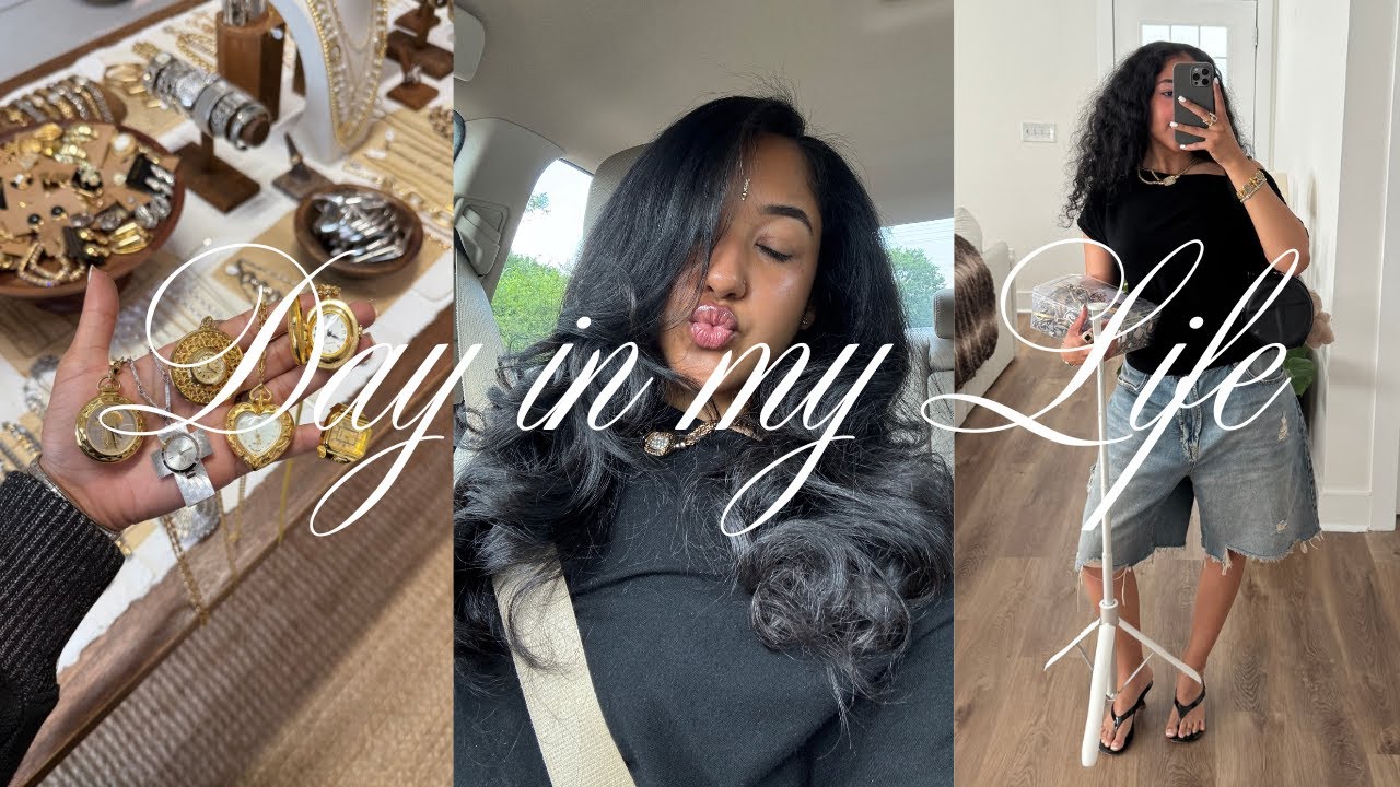a day in my life! (vintage jewelry pop-up, hair + lash appointment, and moreeee)