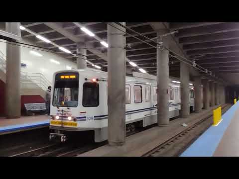 NFTA Metro Rail Erie Canal Harbor Bound TCC 2 CAR LRV's @ Utica Station