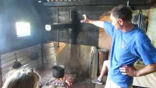 preview picture of video 'Ukrainian Carpathian Mountains, Shepherd's hut. Preparing smoked cheese and boiling water in hut'