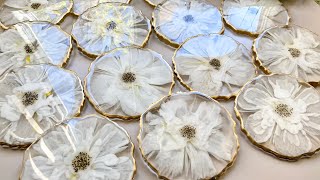 Beautiful 3D Flower Resin Coasters