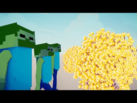 3x GIANT ZOMBIE MINECRAFT vs EVERY GOD - Totally Accurate Battle Simulator TABS